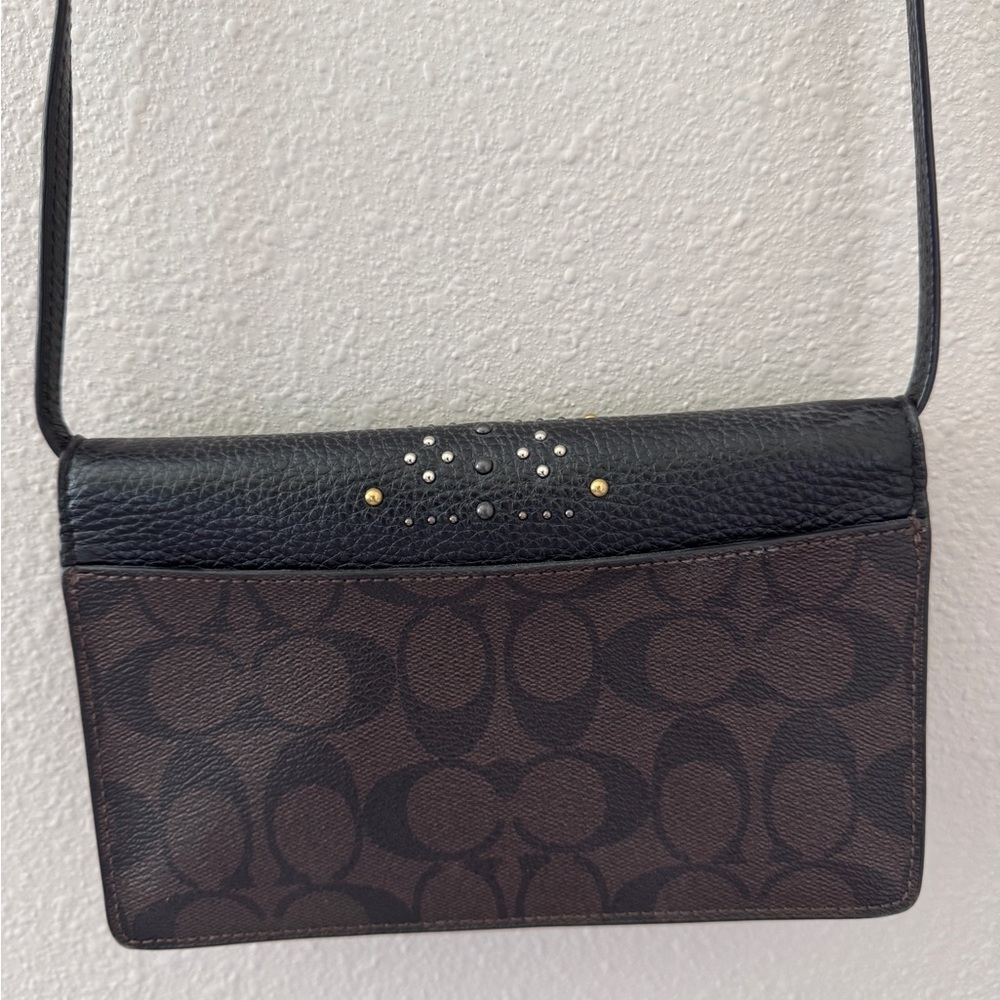 Coach Black Crossbody Bag with Gold Accents - Picture 4 of 6